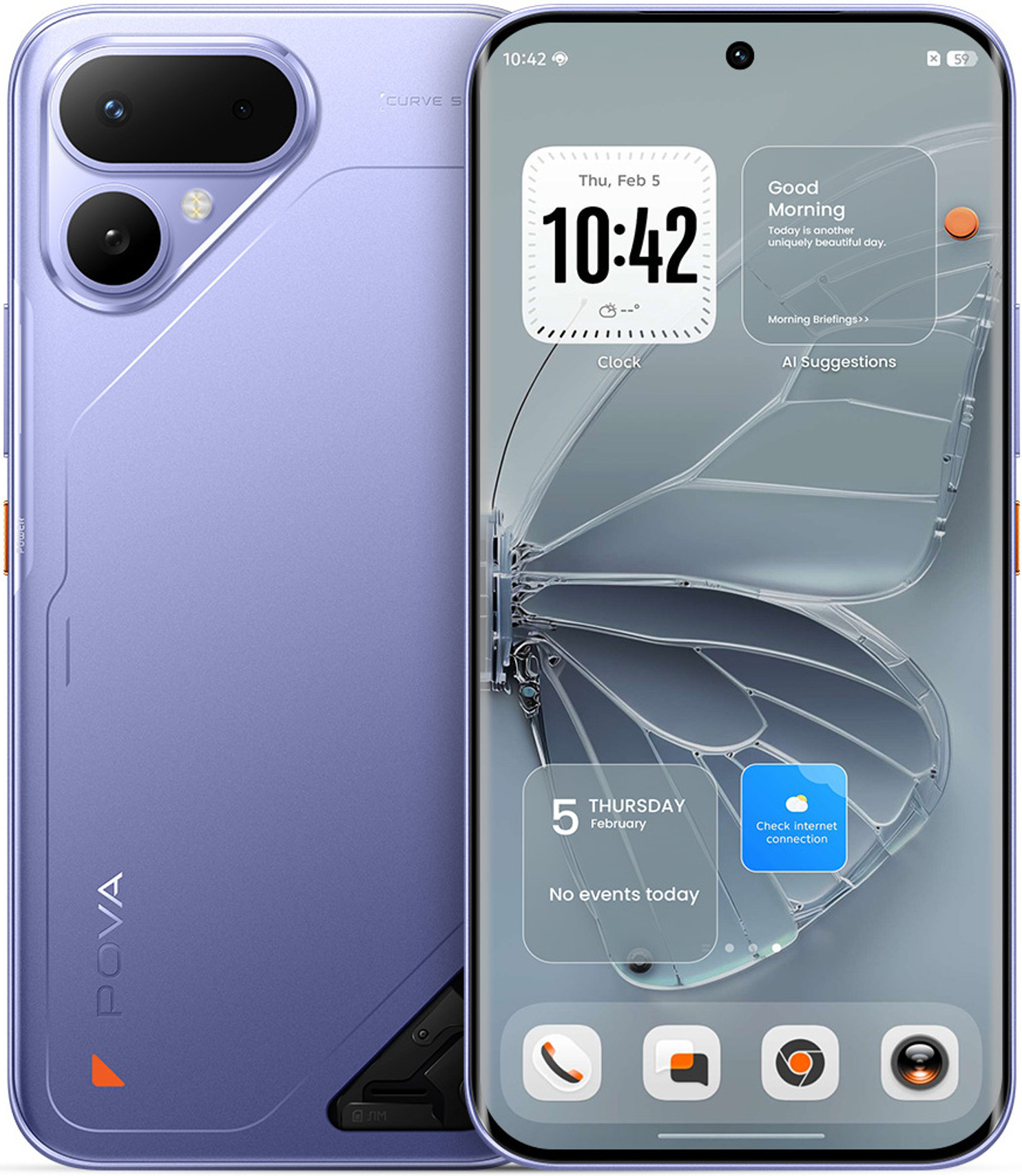 Bagian belakang Tecno Pova Curve 2 menampilkan kamera 50MP dan pilihan warna (Photo: Gizmochina, Tecno)