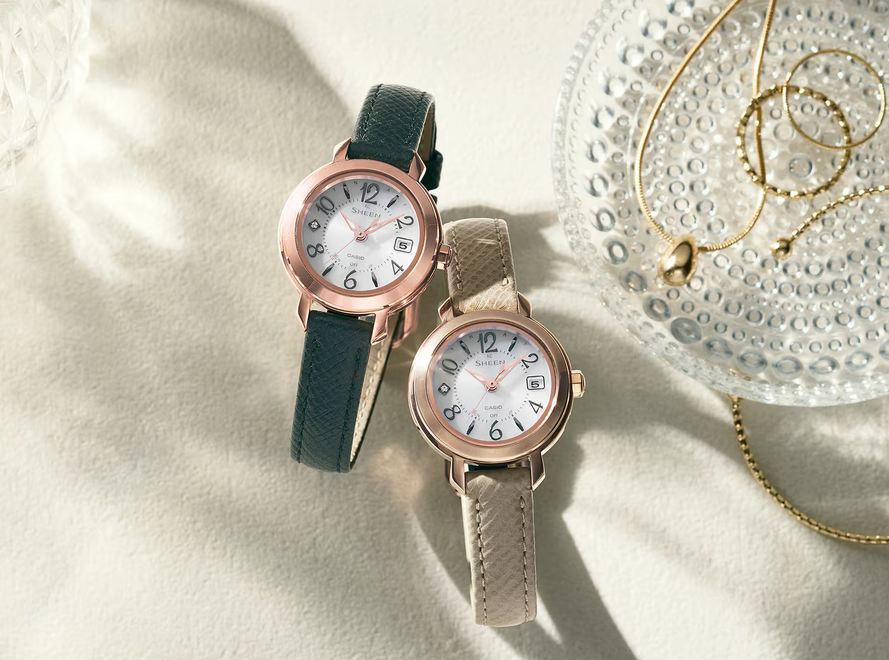 Casio Sheen SHW-5300 jam tangan solar kulit tampak depan (Photo: Gizmochina)