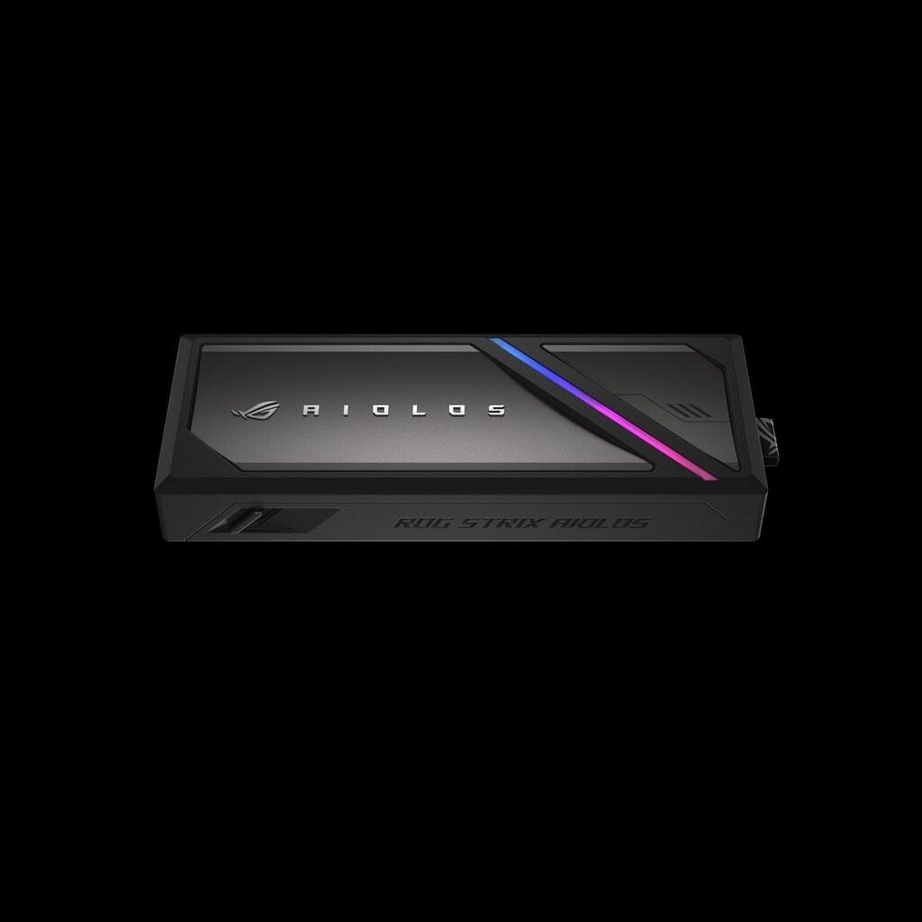 Enclosure SSD NVMe dengan pendinginan ganda dan Aura RGB (Photo: Gizmochina, ASUS)