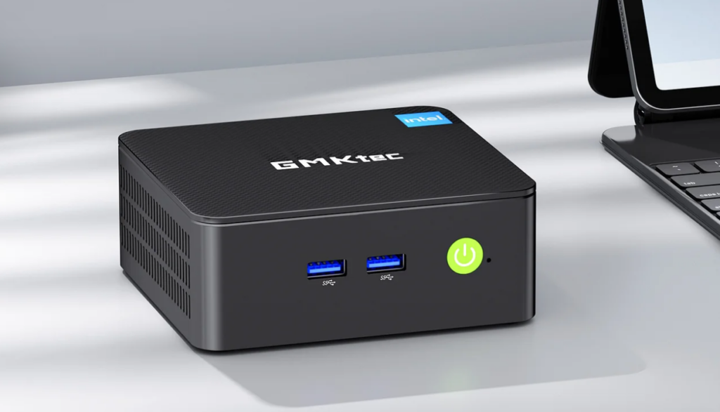 Gmktec NucBox G3 Pro mini PC tampak depan dan port (Photo: Gizmochina, Gmktec)