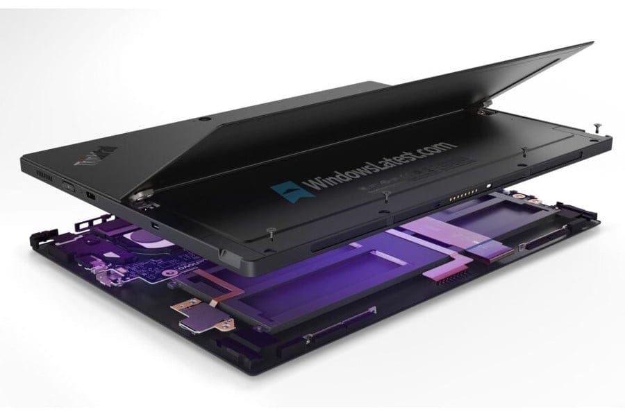 Lenovo ThinkPad X13 Detachable tampak depan dengan layar 13 inci dan bezel tipis (Photo: Lenovo, Windows Latest)