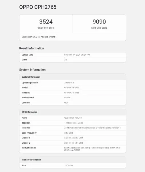 Oppo Find N6 muncul di Geekbench dengan Snapdragon 8 Elite Gen 5 7-core (Photo: Oppo, Qualcomm)