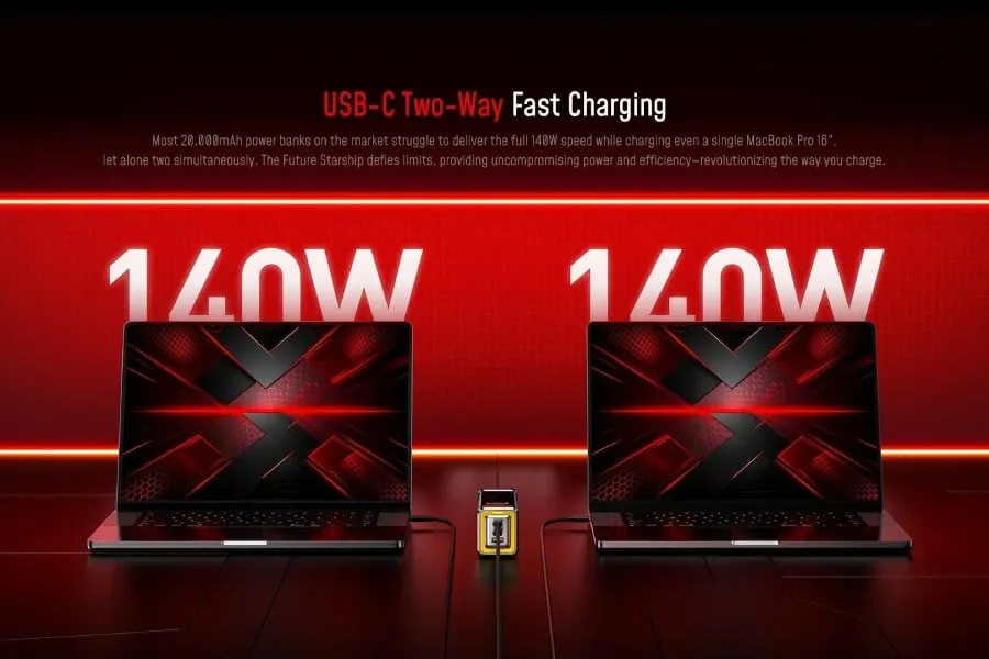 Aohi Starship Pro: Power bank 310W 20000mAh yang Bisa Isi Dua Laptop Sekaligus (Photo: Aohi, Gizmochina)