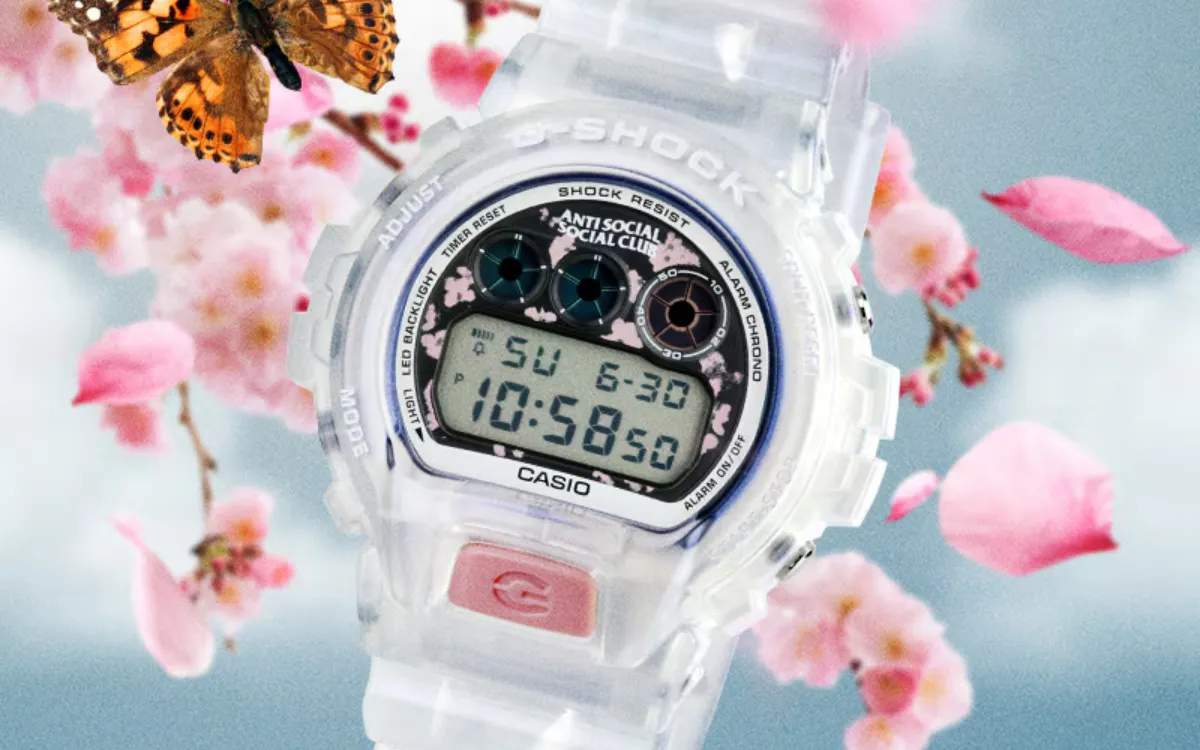 G-Shock DW6900ASSC25-7: jam G-Shock kolaborasi bergaya transparan dan motif floral (Photo: Casio; Anti Social Social Club)