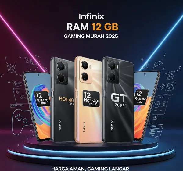 3 HP Infinix RAM 12 GB Termurah 2025, Gaming Ngebut Mulai Rp2 Jutaan!