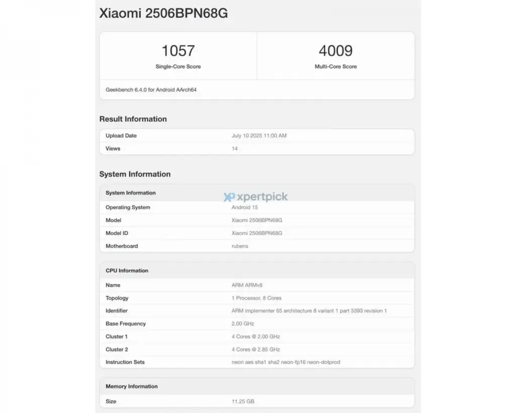 Xiaomi 15T Pro: MediaTek Dimensity 9400+, RAM 12GB dan Penyimpanan 1TB! -